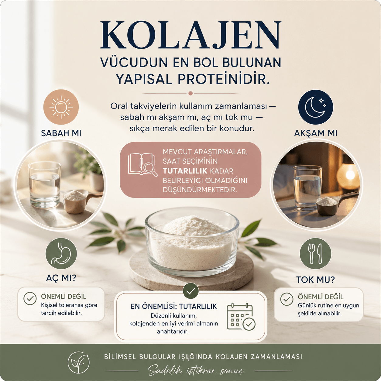 Kolajen takviyesi – kullanım zamanlaması rehberi