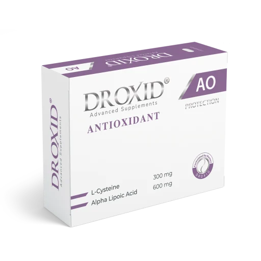 Droxid® AO, Alfa Lipoik Asit ve L-Sistein içeren iki bileşenli özel formül.